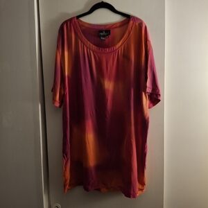 Carole Little Women's Pink and Orange Oversized Tunic Tee